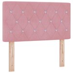 vidaXL tête de lit LED avec boutons en cristal  rembourrée en velours rose de 80 cm