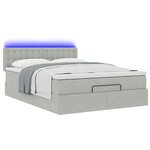vidaXL Cadre de lit ottoman et matelas gris clair 140x190 velours
