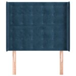 vidaXL Tête de lit avec oreilles Bleu foncé 83x16x118/128 cm Velours