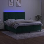 vidaXL Sommier à lattes de lit avec matelas LED Vert foncé 160x200 cm