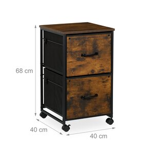 Caisson de bureau à roulettes design industriel pratique rangement 40 x 30 x 60 cm en métal noir 13_0017188
