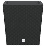 vidaXL Jardinière et intérieur amovible anthracite 21 /32 L rotin PP