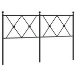 vidaXL Tête de lit métal noir 140 cm