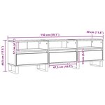 vidaXL Meuble TV chêne artisanal 150x30x44 5 cm bois d'ingénierie