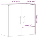 vidaXL Armoire murale vieux bois 60x31x60 cm bois d'ingénierie