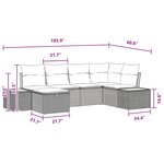 vidaXL Ensemble de canapé de jardin avec coussin 6 Pièces Noir polyrotin