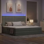 vidaXL Lit de rangement LED avec matelas Gris clair 200 x 200 cm