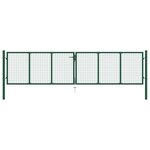 vidaXL Portail en treillis de jardin acier 390x75 cm vert
