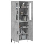vidaXL Buffet haut Gris béton 69 5x34x180 cm Bois d'ingénierie