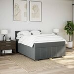 vidaXL Sommier à lattes de lit avec matelas Gris foncé 140x200cm Tissu