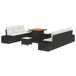 vidaXL Ensemble de canapé de jardin 10 Pièces Noir  Crème 80 x 80 x 71 cm