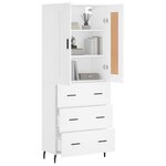 vidaXL Buffet haut Blanc 69 5x34x180 cm Bois d'ingénierie
