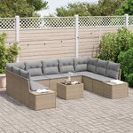 vidaXL Ensemble de canapé de jardin 10 Pièces Beige et Gris clair