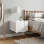 vidaXL Cabinet de chevet mural 2 pc Blanc 33 x 34 5 x 24 cm