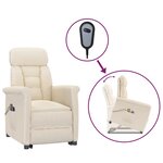 vidaXL Fauteuil inclinable de massage électrique Beige Microfibre