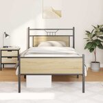 vidaXL Cadre de lit sans matelas chêne sonoma 107x203 cm