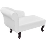vidaXL Chaise longue Blanc Similicuir