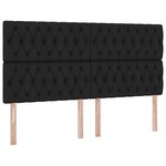 vidaXL Lit de Rangement avec tête de lit Noir 180 x 200 cm Tissu