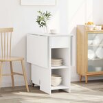 vidaXL Table à dîner 115 x 70 x 75 cm Bois d'ingénierie Blanc