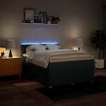 vidaXL Sommier à lattes de lit avec matelas Bleu 140x200 cm Tissu