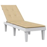 vidaXL Coussin de chaise longue beige mélangé (75+105) x 50 x 4 cm tissu