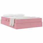 vidaXL Lit avec rangement et matelas Rose 140 x 190 cm Velours
