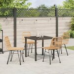 vidaXL Set de jardin 5 pièces Marron Poly Rotin