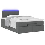 vidaXL Lit ottoman avec matelas et LED gris foncé 120x190 cm tissu