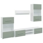 vidaXL Meubles TV avec lumière LED 5 Pièces vert olive bois d'ingénierie