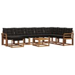 vidaXL Ensemble de canapés d'extérieur 9 pc Naturel et noir