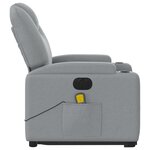 vidaXL Fauteuil inclinable de massage électrique Gris clair Tissu