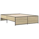 vidaXL Cadre de lit chêne sonoma 120x190 cm bois d'ingénierie et métal