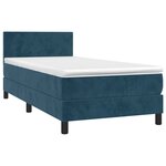 vidaXL Sommier à lattes de lit avec matelas et LED Bleu foncé 90x200cm
