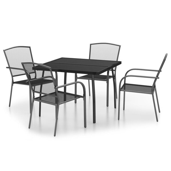 vidaXL Ensemble à manger de jardin 5 Pièces anthracite acier