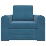 vidaXL Canapé-Lit Bleu 98 x 71 x 83 cm Velours