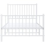 vidaXL Cadre de lit métal sans matelas avec pied de lit blanc 90x200cm