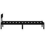 vidaXL Cadre de lit sans matelas noir bois de pin massif