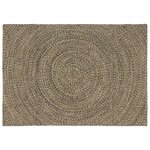 vidaXL Tapis de surface Naturel et noir 140 x 200 cm Jute