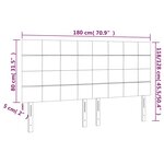 vidaXL Tête de lit à LED Noir 180x5x118/128 cm Velours