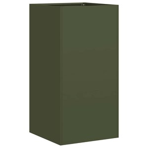 vidaXL Jardinière vert olive 40x40x80 cm acier laminé à froid