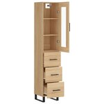 vidaXL Buffet haut Chêne sonoma 34 5x34x180 cm Bois d'ingénierie