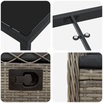vidaXL Lot de 7 pièces de salle à manger de jardin en poly rattan gris