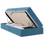 vidaXL Lit avec rangement et matelas Bleu foncé 90 x 190 cm Velours