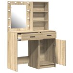 Set de coiffeuse 2 pièces avec LED en chêne sonoma en bois d'ingénierie