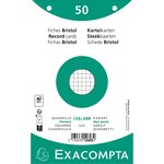 Paquet 50 Fiches Sous Film - Bristol Quadrillé 5x5 Perforé 125x200mm - Blanc - X 24 - Exacompta