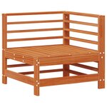 vidaXL Canapé d'angle de jardin Pin massif Brun Ciré