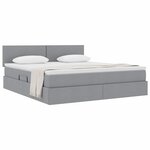 vidaXL Lit avec rangement et matelas Gris clair 180 x 200 cm