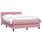 vidaXL Sommier à lattes de lit avec matelas rose 140x210 cm velours