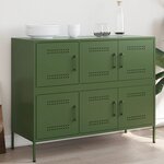 vidaXL Buffet vert olive 100 5x39x79 cm acier