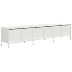 vidaXL Meuble TV blanc 202x39x43 5 cm acier laminé à froid
